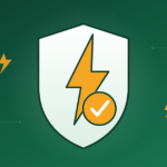 Illustration of a lightning bolt inside a safety shield with a checkmark
